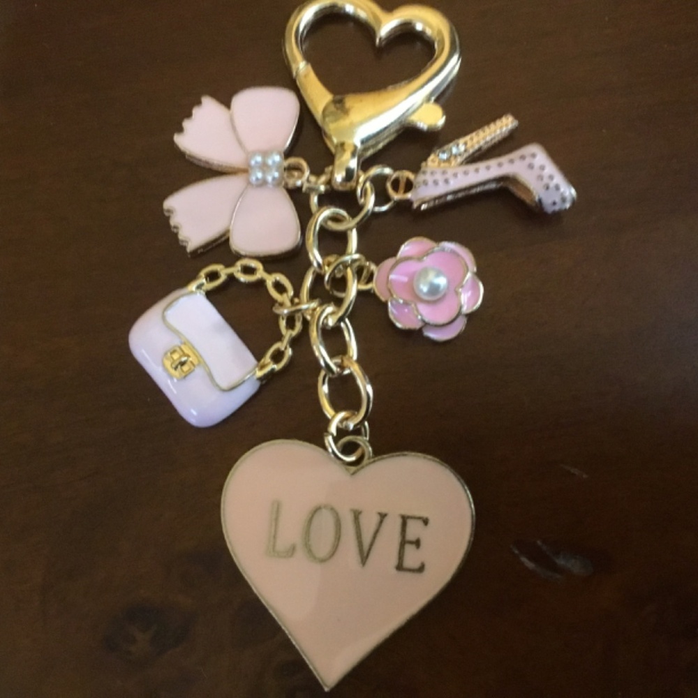 Bag/Keychain Charm Peach and Pink - Picture 2 of 3